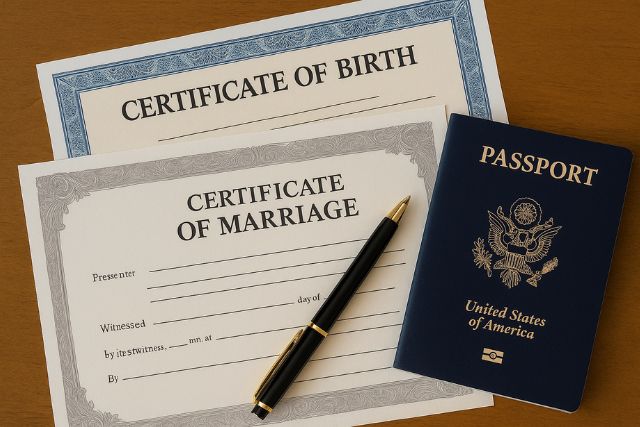 Birth and marriage documents