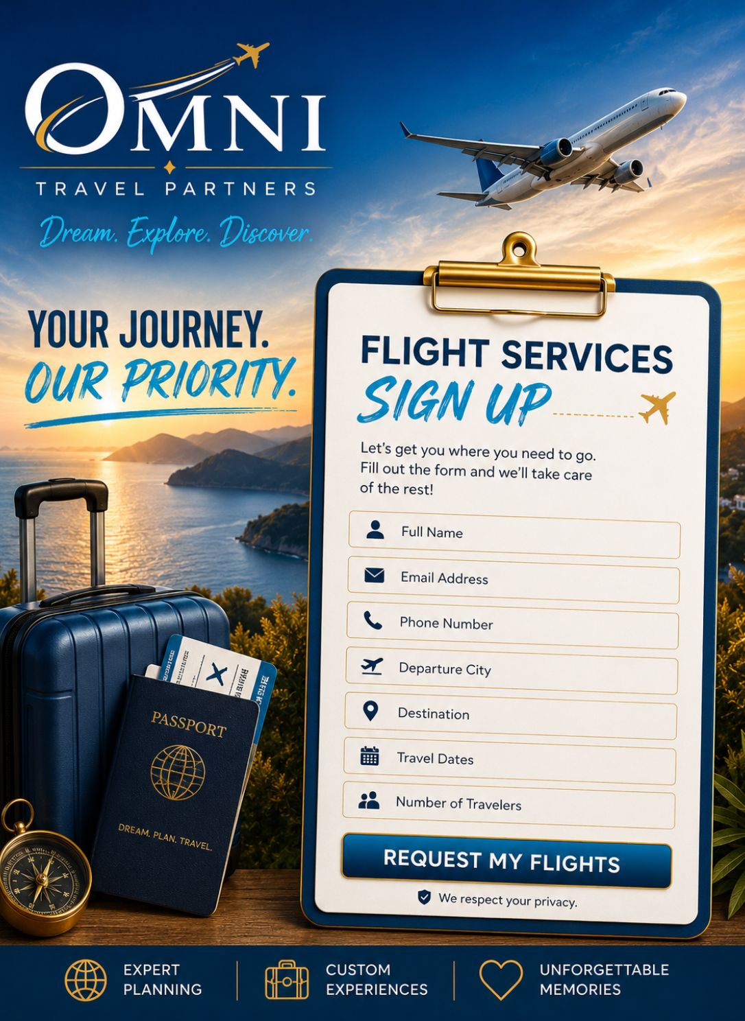 Airline booking services with Omni Travel Partners