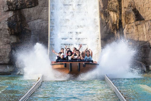 Theme park water log ride