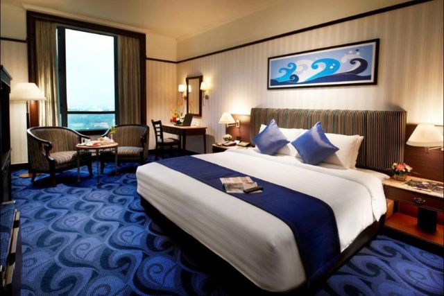 Theme park resort hotel room