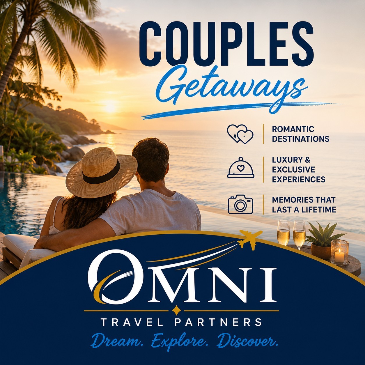 Couple enjoying a romantic vacation together